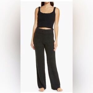 SKIMS Black Fuzzy Knit Lounge Set